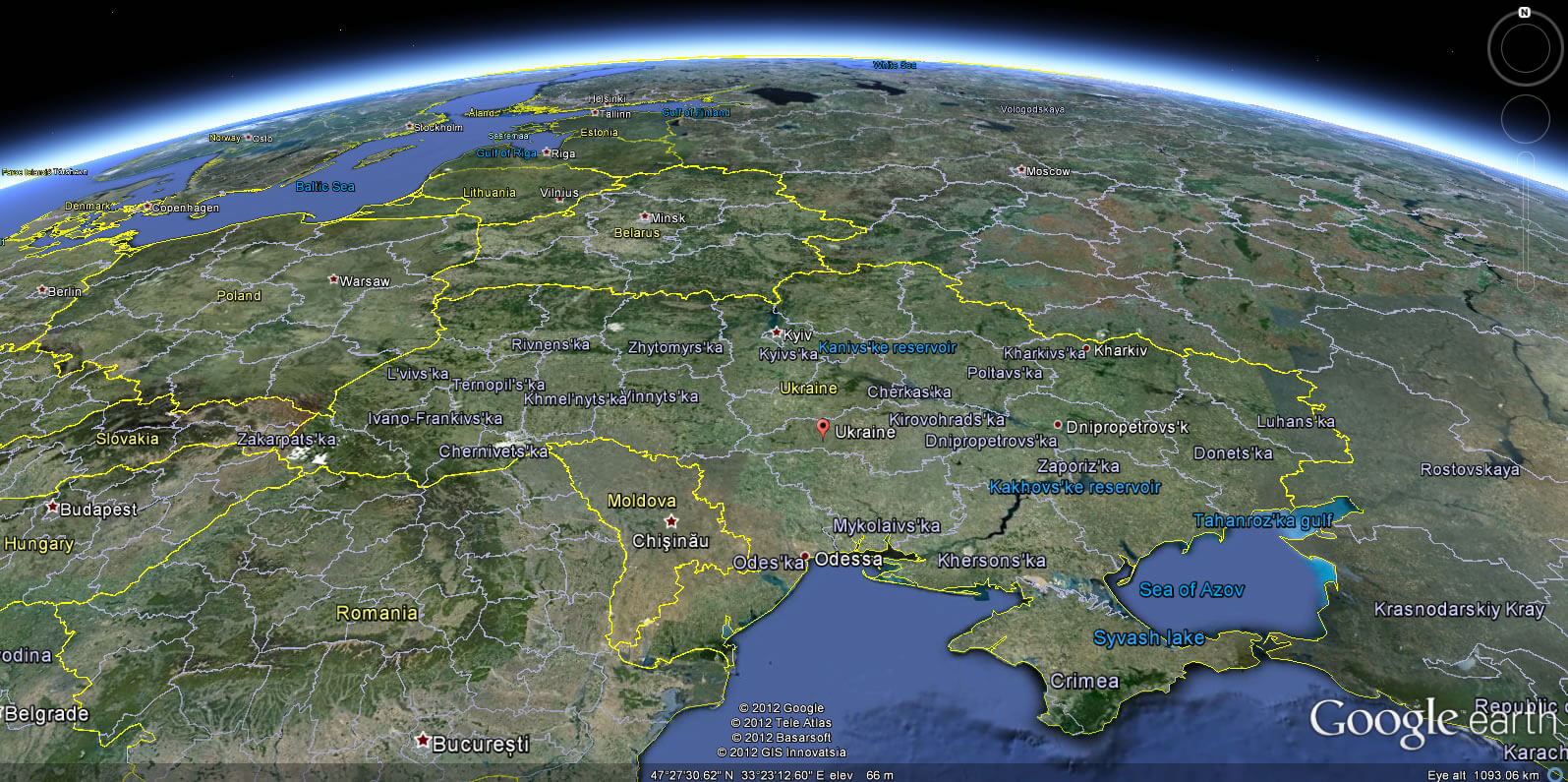 Ukraine Earth Map